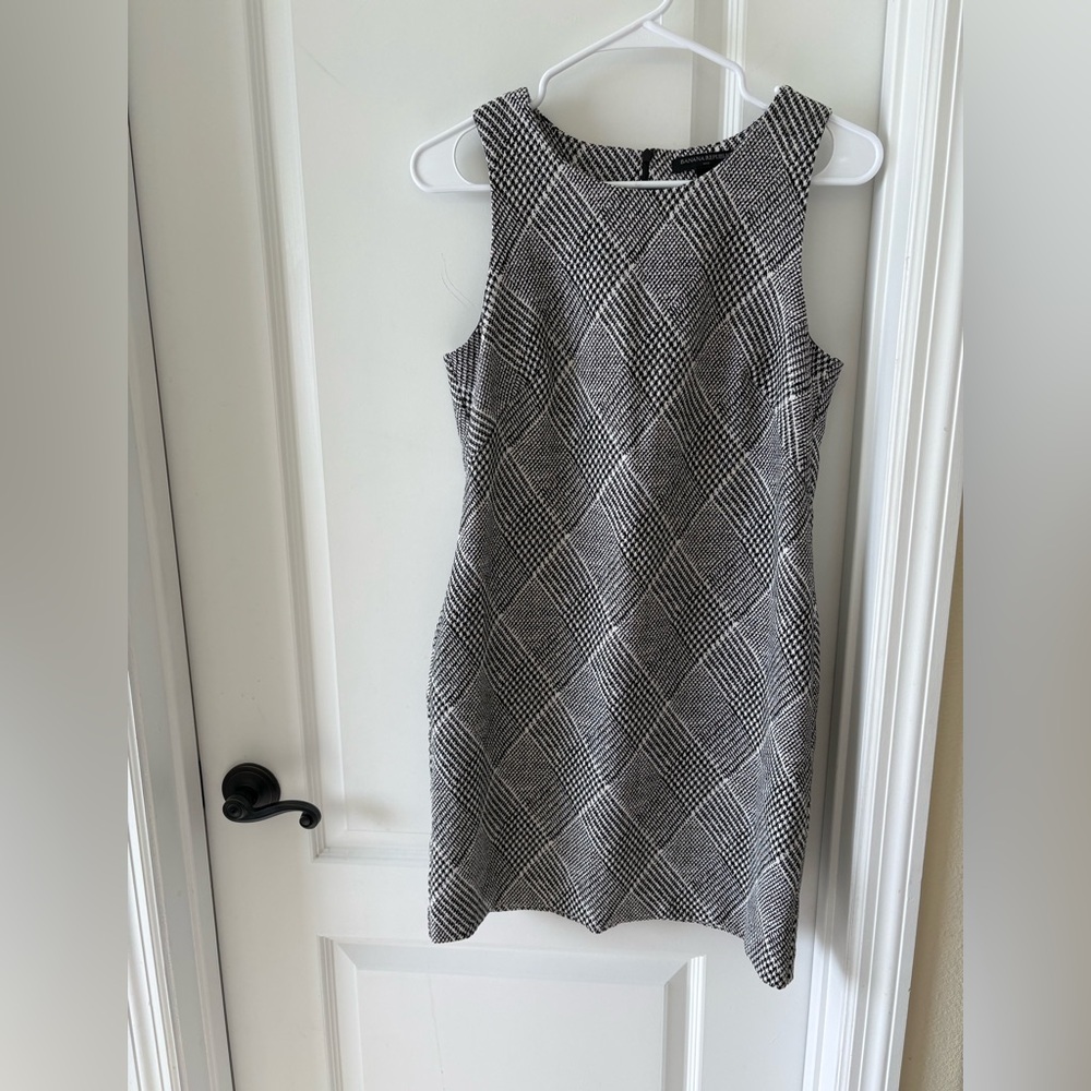 Banana Republic Black and White Patterned Mini Dress